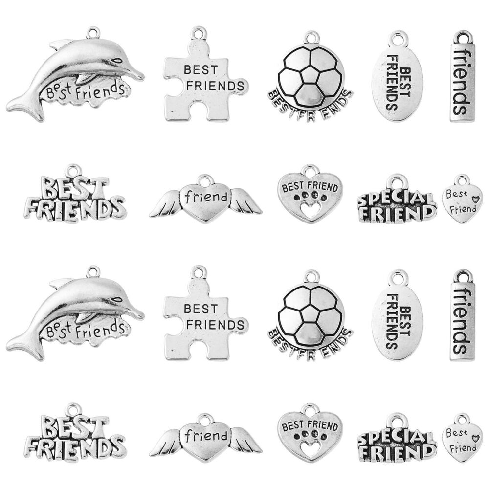 9782 100pcs Tibetan Friendship Mixed Styles Football Dolphin Charms Antique